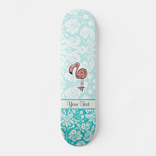 Cute Cartoon Flamingo Skateboard (Voorkant)
