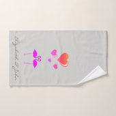 Cute Cartoon Flamingos in Love-Personalized Bad Handdoek (Handdoek)