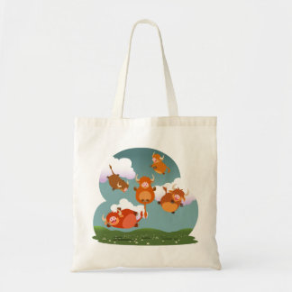 Cute Cartoon Floating Highland Koeien Bag Tote Bag