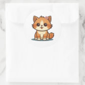 Cute Cartoon Floral Cat Sticker – Kitten Design (Tas)
