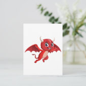 Cute cartoon flying devil briefkaart (Staand voorkant)