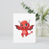 Cute cartoon flying devil briefkaart (Staand voorkant)