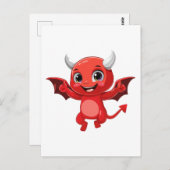 Cute cartoon flying devil briefkaart (Voorkant / Achterkant)