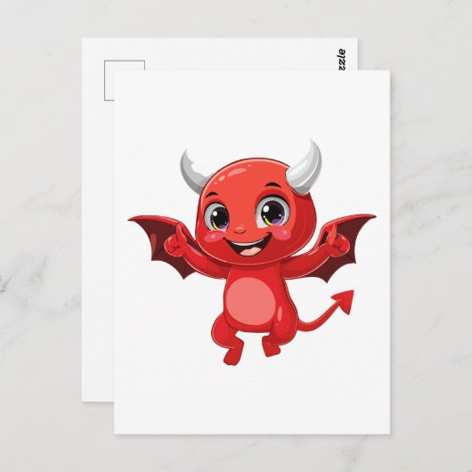 Cute cartoon flying devil briefkaart (Voorkant / Achterkant)