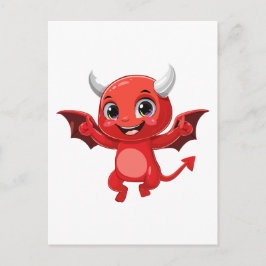 Cute cartoon flying devil briefkaart