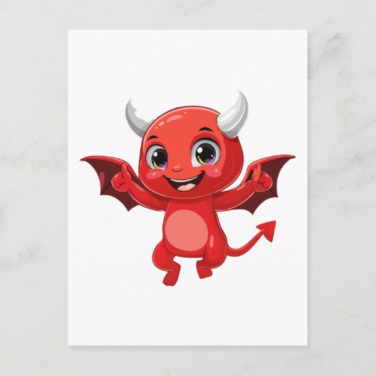 Cute cartoon flying devil briefkaart (Voorkant)