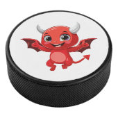 Cute cartoon flying devil hockey puck (3/4)