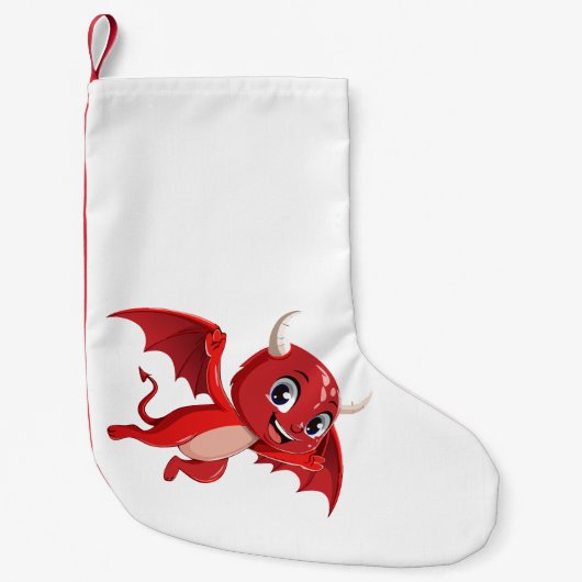Cute cartoon flying devil kleine kerstsok (Voorkant)