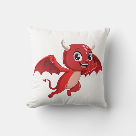 Cute cartoon flying devil kussen (Voorkant)