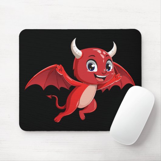 Cute cartoon flying devil muismat (Met muis)