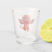 Cute cartoon flying devil shot glas (Achterkant)