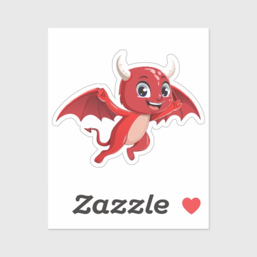 Cute cartoon flying devil sticker (Vel)
