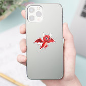 Cute cartoon flying devil sticker (Telefoon)