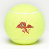 Cute cartoon flying devil tennisballen (Achterkant)