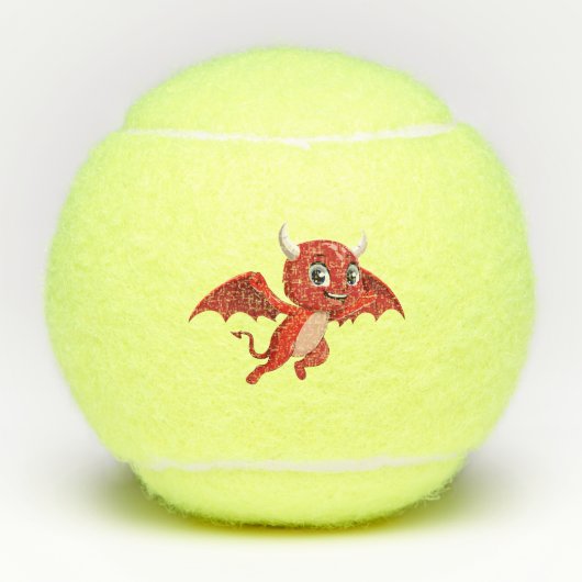 Cute cartoon flying devil tennisballen (Voorkant)