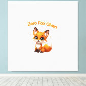 Cute Cartoon Fox – Adorable Kawaii Style Canvas Afdruk (Insitu (Houten vloer))