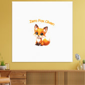 Cute Cartoon Fox – Adorable Kawaii Style Canvas Afdruk (Insitu (Woonkamer))