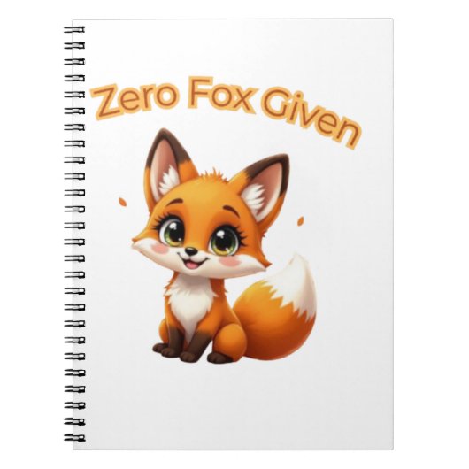 Cute Cartoon Fox – Adorable Kawaii Style Notitieboek (Voorkant)