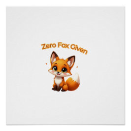 Cute Cartoon Fox – Adorable Kawaii Style Perfect Poster