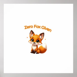 Cute Cartoon Fox – Adorable Kawaii Style Poster