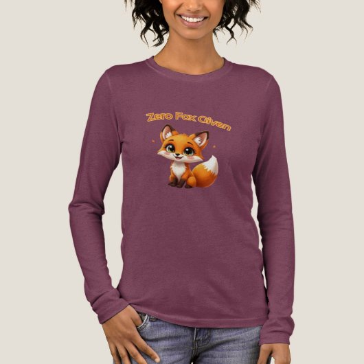 Cute Cartoon Fox – Adorable Kawaii Style Tri-Blend Shirt (Voorkant)
