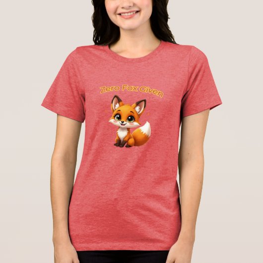 Cute Cartoon Fox – Adorable Kawaii Style Tri-Blend Shirt (Voorkant)