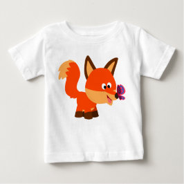 Cute Cartoon Fox and Butterfly Baby T-Shirt