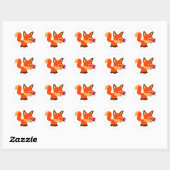 Cute Cartoon Fox and Butterfly Sticker (Vel)
