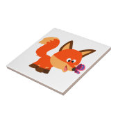 Cute Cartoon Fox and Butterfly Tile Tegeltje (Zijkant)