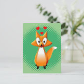 Cute Cartoon Fox Animal Briefkaart (Staand voorkant)