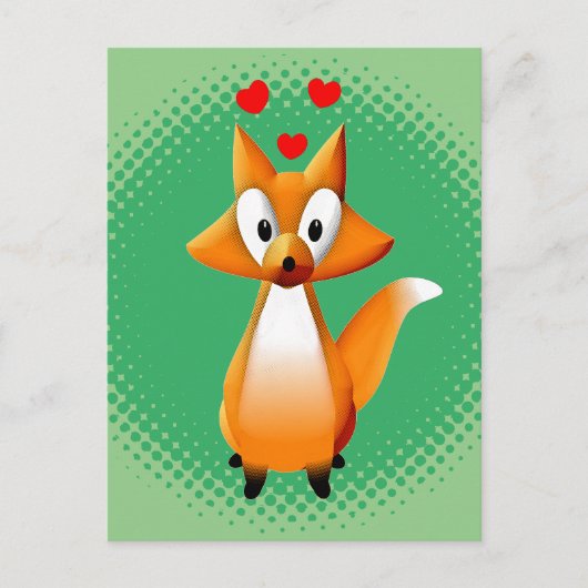Cute Cartoon Fox Animal Briefkaart (Voorkant)
