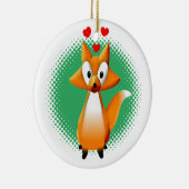 Cute Cartoon Fox Animal Ceramic Keramisch Ornament (Rechts)