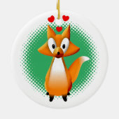 Cute Cartoon Fox Animal Ceramic Keramisch Ornament (Achterkant)
