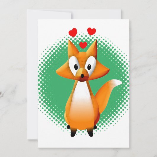 Cute Cartoon Fox Animal Kaart (Voorkant)