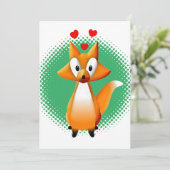 Cute Cartoon Fox Animal Kaart (Staand voorkant)