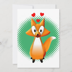 Cute Cartoon Fox Animal Kaart