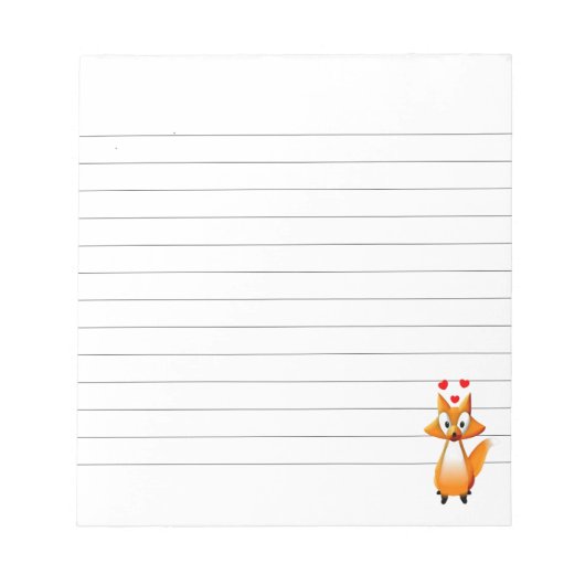 Cute Cartoon Fox Animal led Notitieblok (Voorkant)