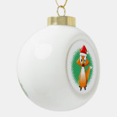 Cute Cartoon Fox Animal met Santas Pet Keramische Bal Ornament (Links)