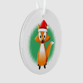 Cute Cartoon Fox Animal met Santas Pet Ornament (voorkant)
