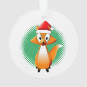 Cute Cartoon Fox Animal met Santas Pet Ornament (achterkant)