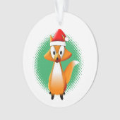 Cute Cartoon Fox Animal met Santas Pet Ornament (voorkant)