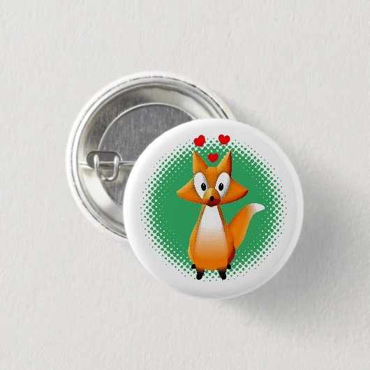 Cute Cartoon Fox Animal Ronde Button 3,2 Cm (Voorkant /achterkant)