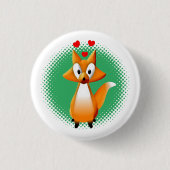 Cute Cartoon Fox Animal Ronde Button 3,2 Cm (Voorkant)