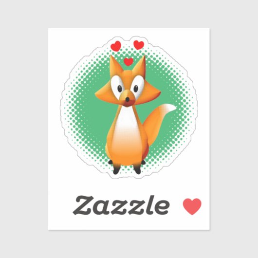 Cute Cartoon Fox Animal Sticker (Vel)
