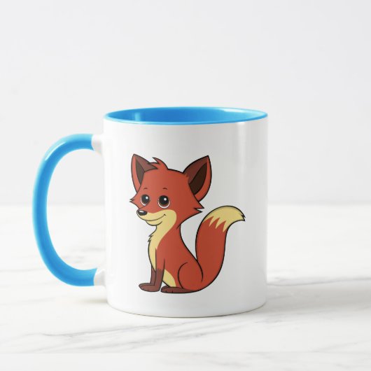 Cute Cartoon Fox Blue and White Mok (Links)
