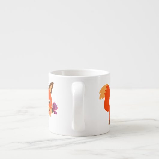Cute Cartoon Fox en Butterfly Espresso Mok (Achterkant)