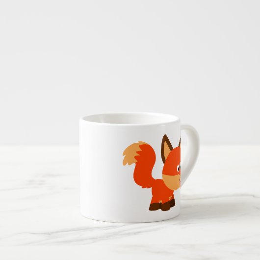 Cute Cartoon Fox en Butterfly Espresso Mok (Voorkant rechts)