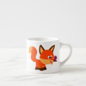 Cute Cartoon Fox en Butterfly Espresso Mok (Rechts)