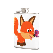Cute Cartoon Fox en Butterfly Hip Flask Heupfles (Links)
