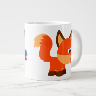 Cute Cartoon Fox en Butterfly Jumbo Mok